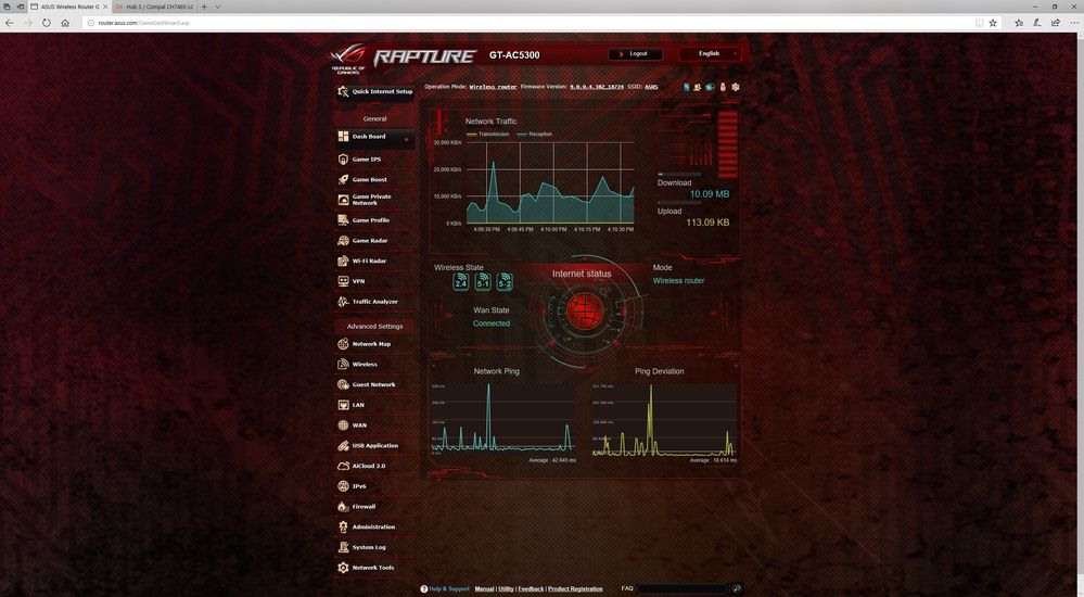 ASUS GT-AC5300 with Network Ping of 328ms!