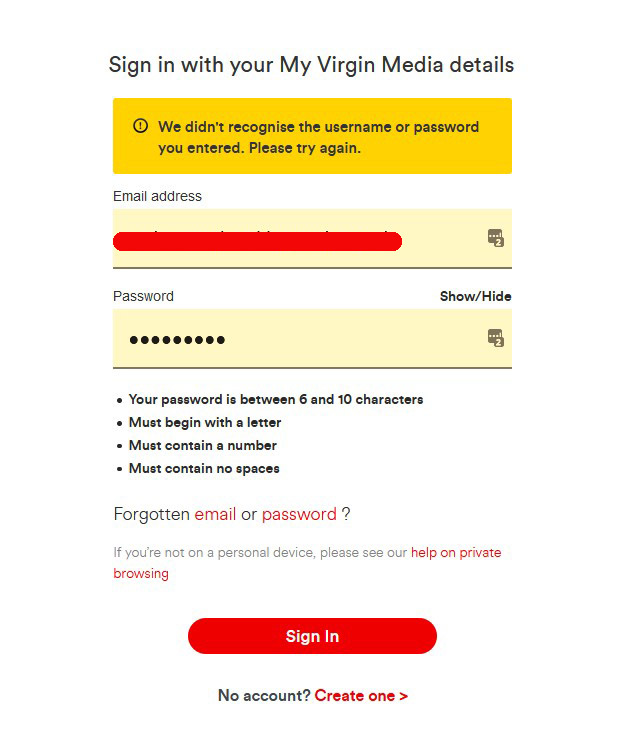 Username/ password not recognised - Page 2 - Virgin Media Community -  4297900