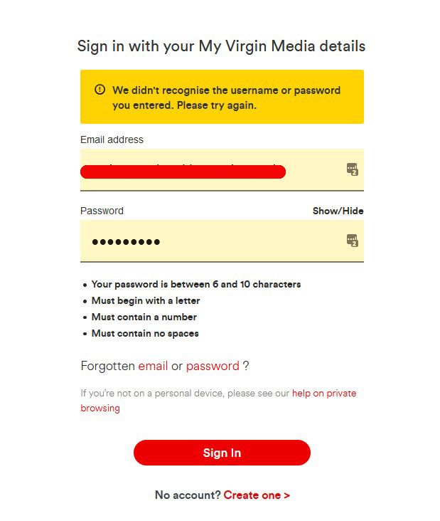 Username/ password not recognised - Virgin Media Community - 4297900