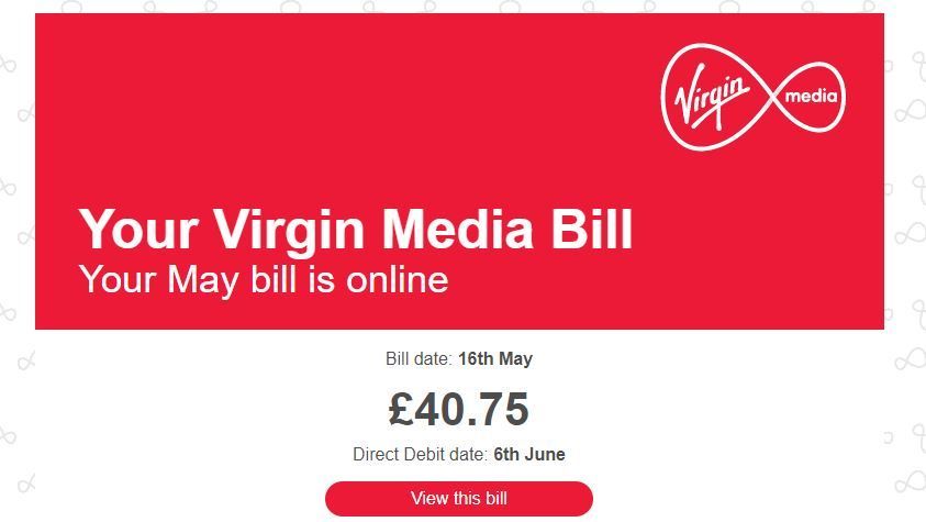 My bill for broadband