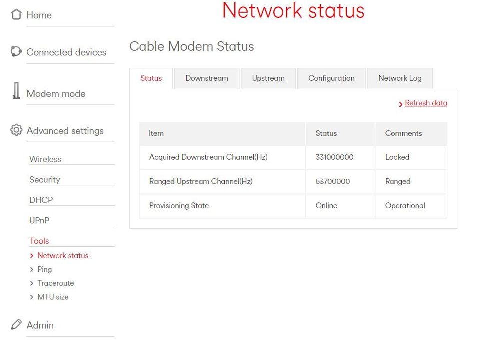 network status