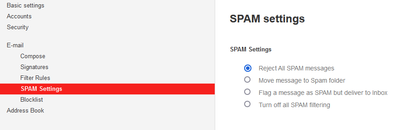 Solved: Spam Email settings not being remembered - Virgin Media Community -  5073537