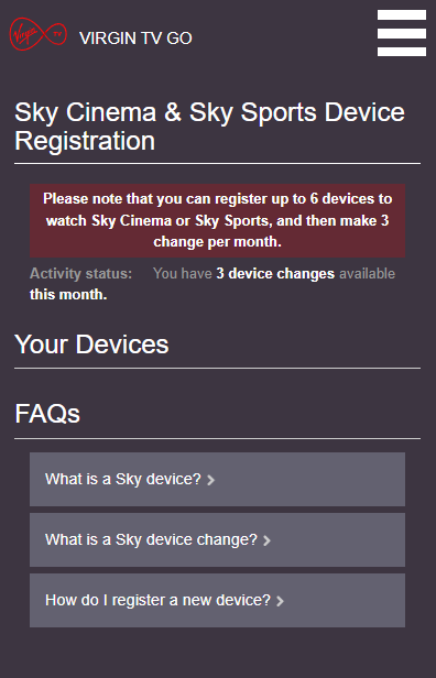 Registered Sky Devices