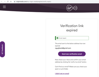 Verification link expired