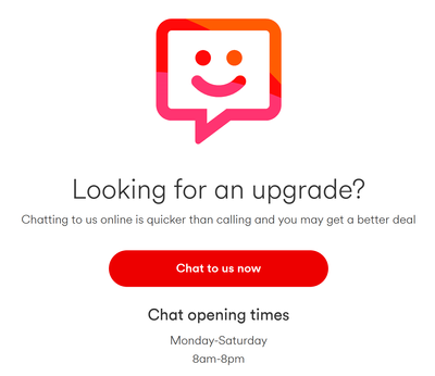 Change package "Chat to us now" button broken - Virgin Media Community -  5244898