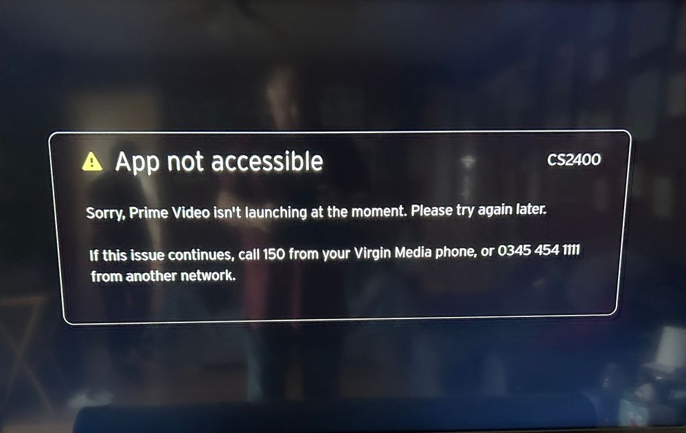 Amazon prime app not opening - Virgin Media Community - 5404449