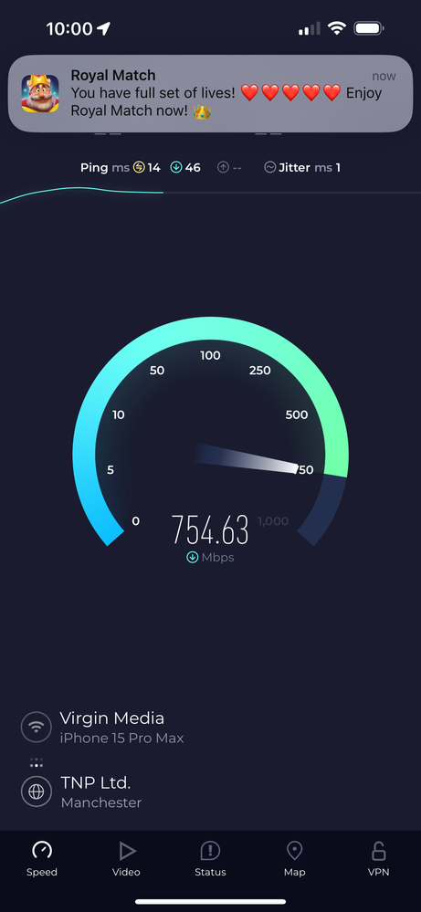 WiFi speed in same room on 1 gig