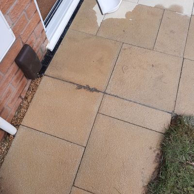 After I cleaned the grout with brush
