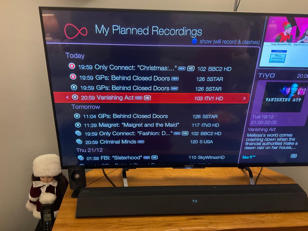 this show it in Planned Recordings and above it shows that the same episode of GP’s being recorded having only pressed it once