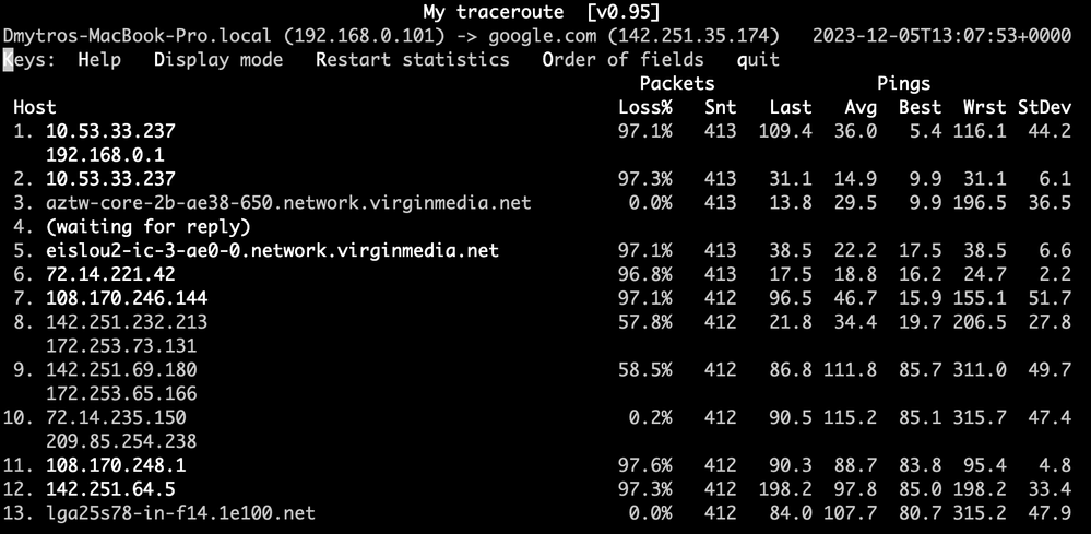mtr wifi to googlecom