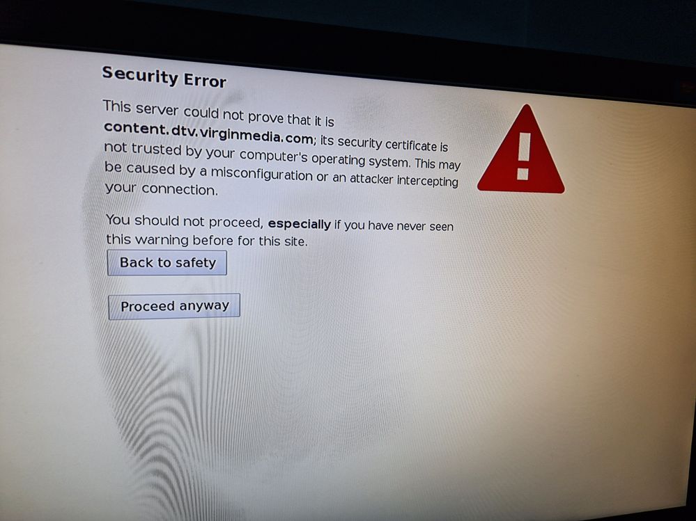 screen message displayed