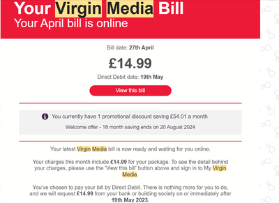 My contract - which should be £14.99