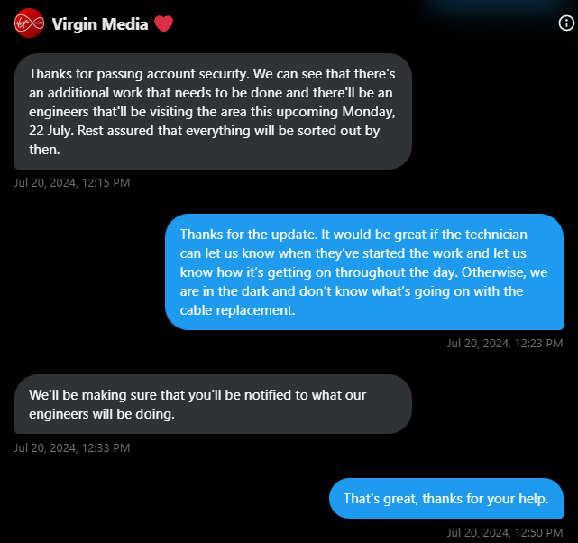 July 22nd - Twitter Message