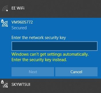 windows can't get settings automatically. Enter security key instead..jpg
