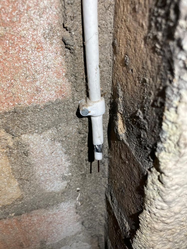 Cut coax cable